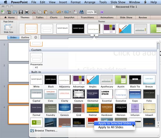 Does The Mac Have All The Themes For Ms Word